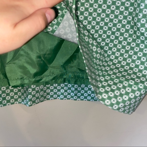 Talbots Green White Patterned Mini Skirt 14P - Picture 3 of 7